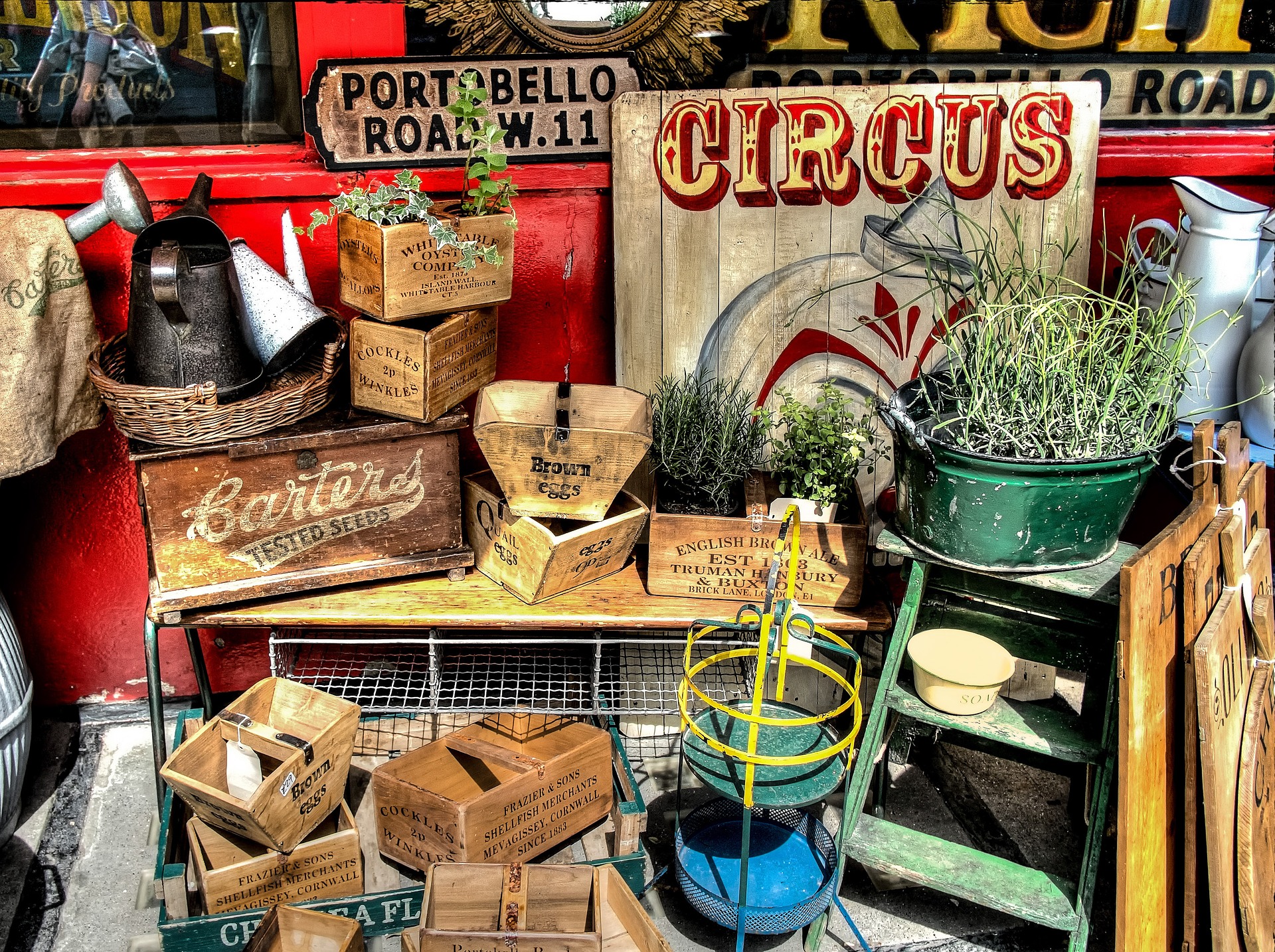Picture of items for sale in Portobello Road