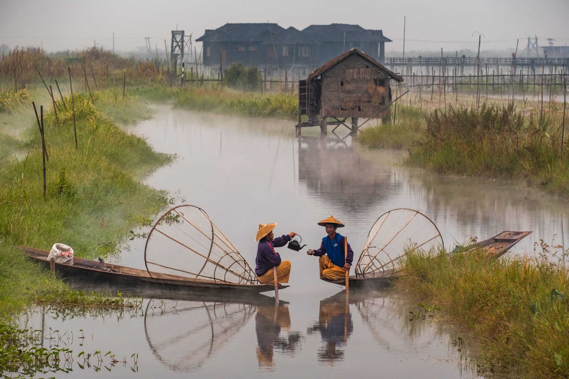 Two men in a boat